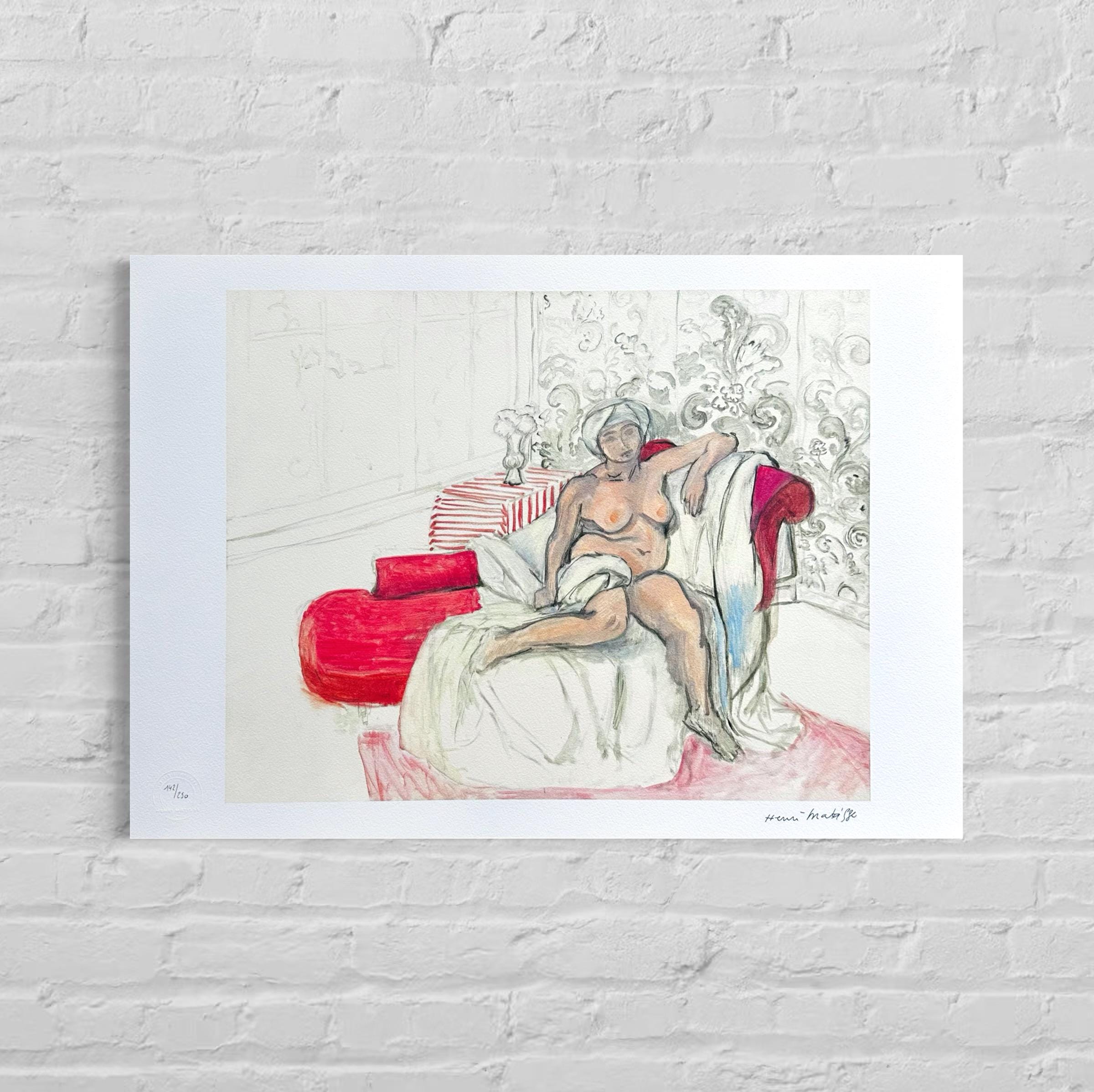 Genummerde editie HENRI MATISSE "Nu Sur La Chaise Longue" Gesigneerd - Certificaat - Limited lithografie - Franse kunstenaar - after